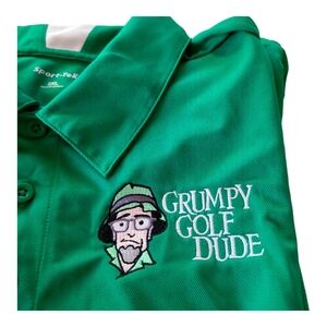 Grumpy Golf Dude Green Golf Polo by Sport-Tek Men's Size 2XL